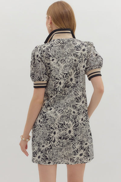 more than perfect puff sleeve dress | balck