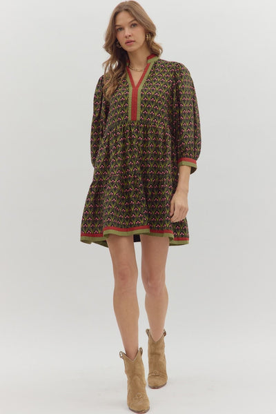 tales from the garden floral tiered dress | black