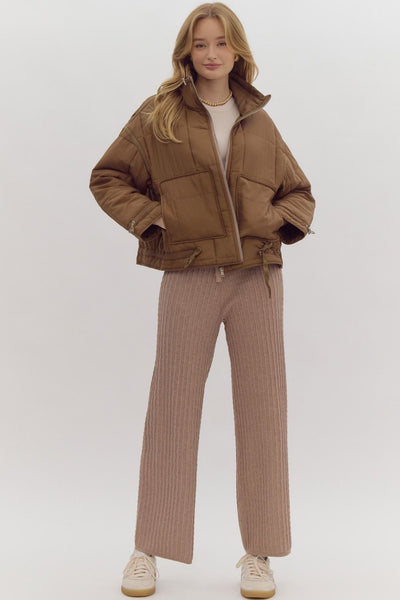 wide open spaces quilted jacket | brown