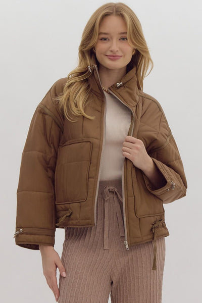 wide open spaces quilted jacket | brown