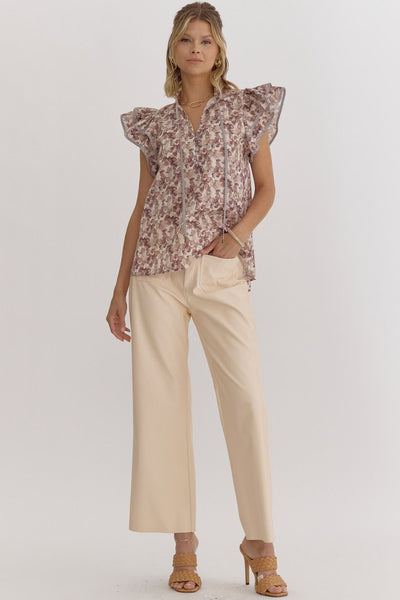 castles crumbling floral top | ecru