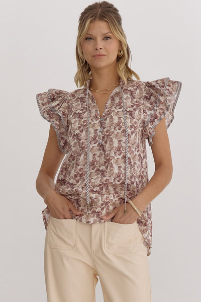 castles crumbling floral top | ecru