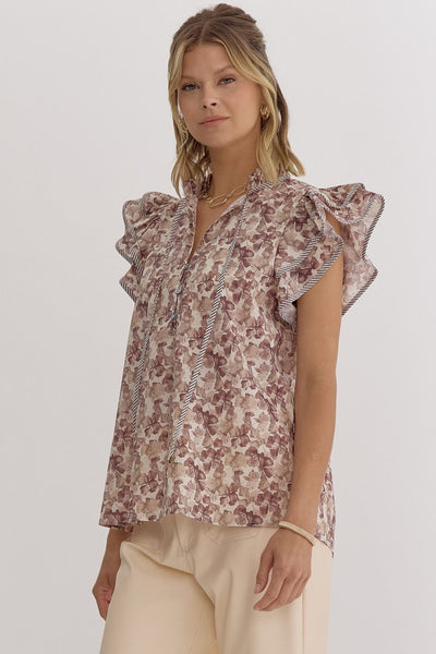 castles crumbling floral top | ecru