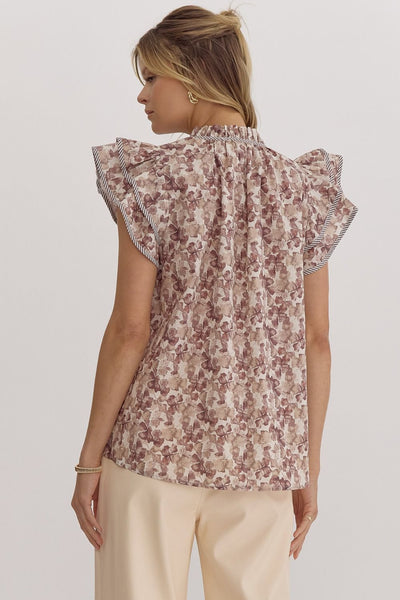 castles crumbling floral top | ecru