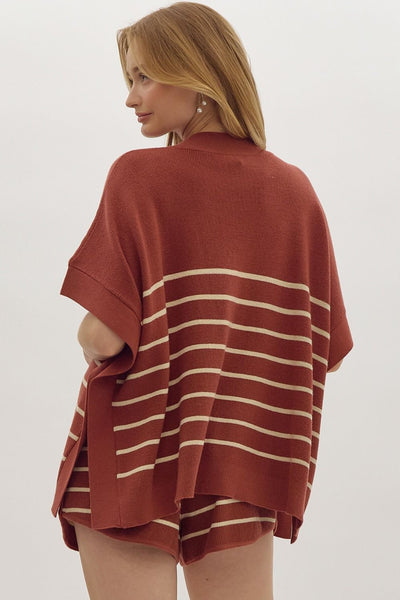 glimpse of us striped sweater | rust
