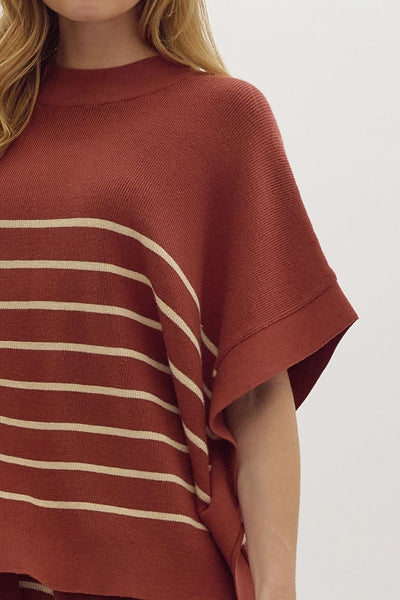 glimpse of us striped sweater | rust