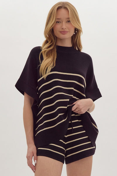 glimpse of us striped sweater | black