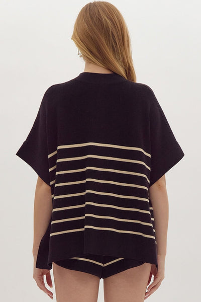 glimpse of us striped sweater | black