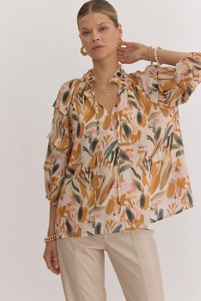 dazzling daybreak abstract top | rust
