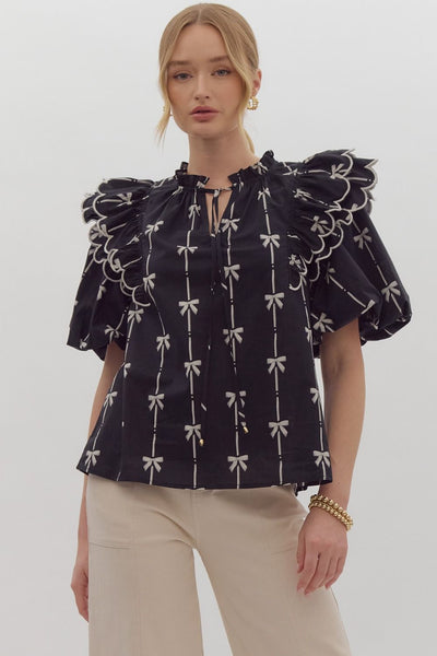simply desirable bow top | black