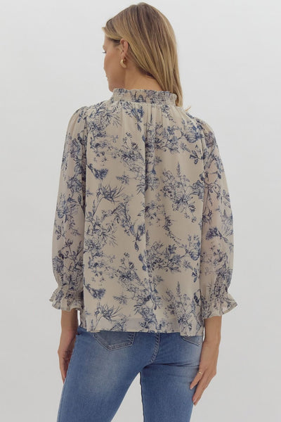 final touches floral top | taupe