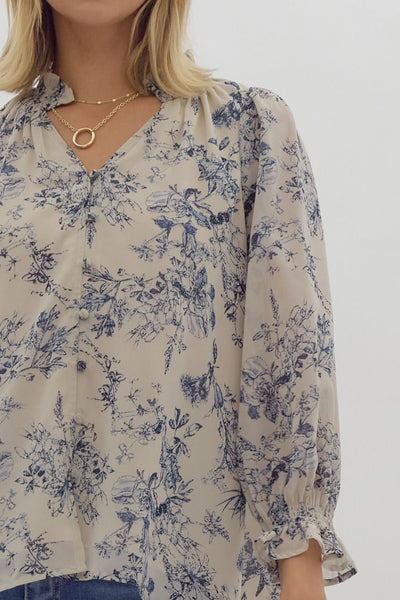 final touches floral top | taupe