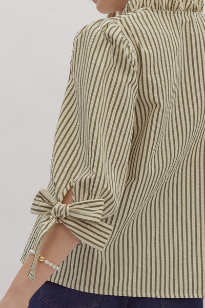 command your destiny striped top | olive