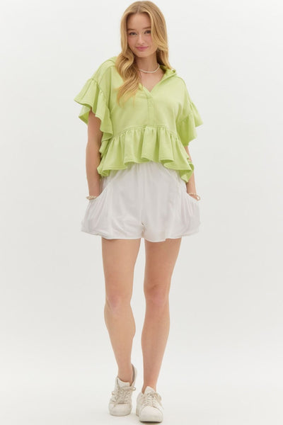 match my mood french terry pullover | apple green