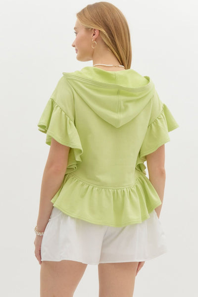 match my mood french terry pullover | apple green