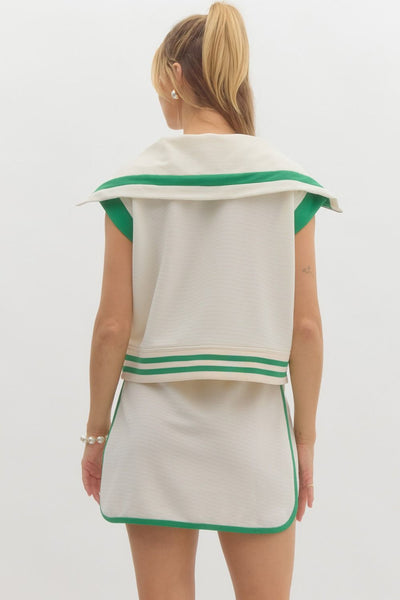 serving aces solid jersey pull on skirt | cream