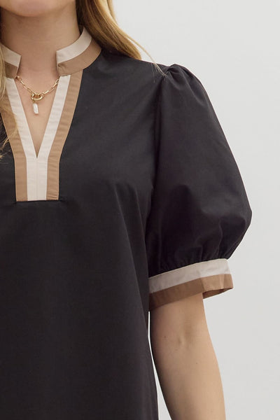 raising the bar bubble sleeve top | black