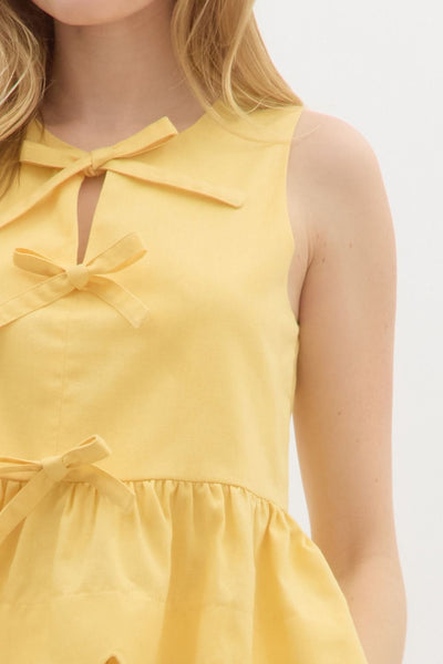 golden hour sleeveless peplum top | lemon