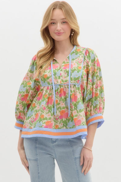 blossoming love floral top | marigold