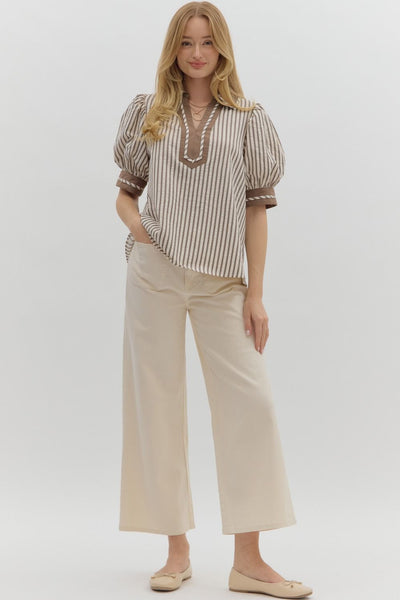 still the one striped top | mocha mousse