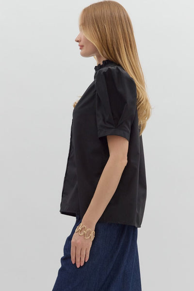 all my life button closure top | black
