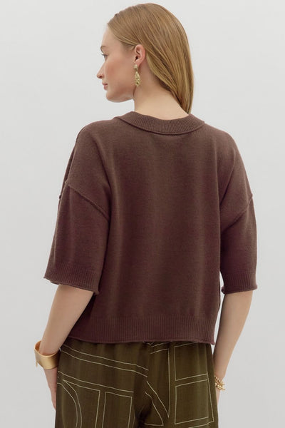 thinking it through knit pullover | brown