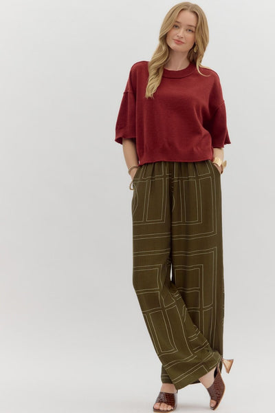 thinking it through knit pullover | garnet