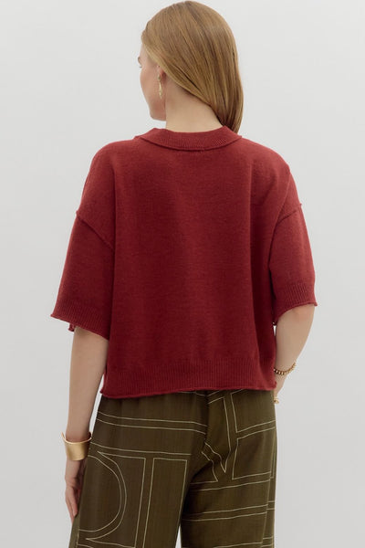 thinking it through knit pullover | garnet