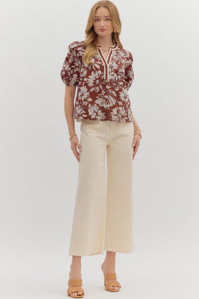love me maybe floral top | wine