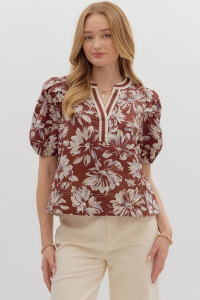 love me maybe floral top | wine