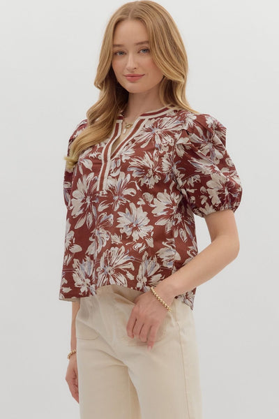love me maybe floral top | wine