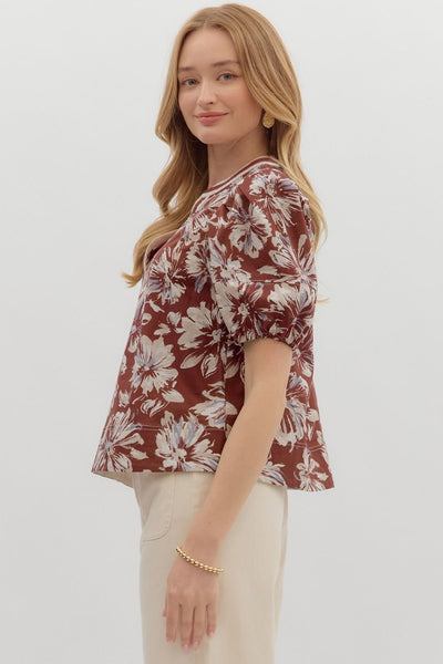 love me maybe floral top | wine