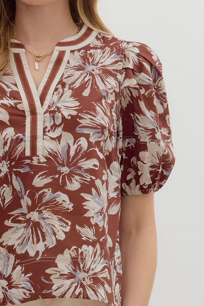 love me maybe floral top | wine