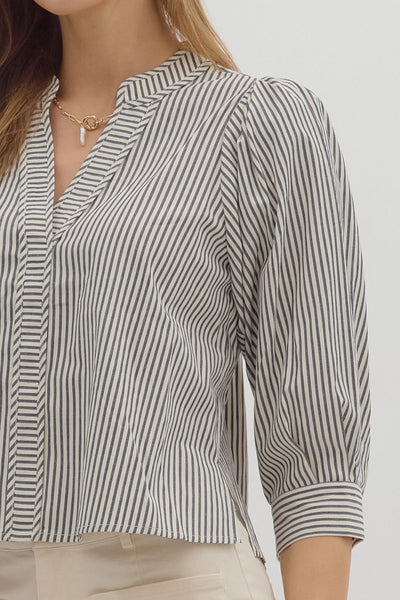 soft statement striped top | black + white