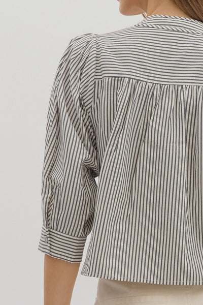 soft statement striped top | black + white