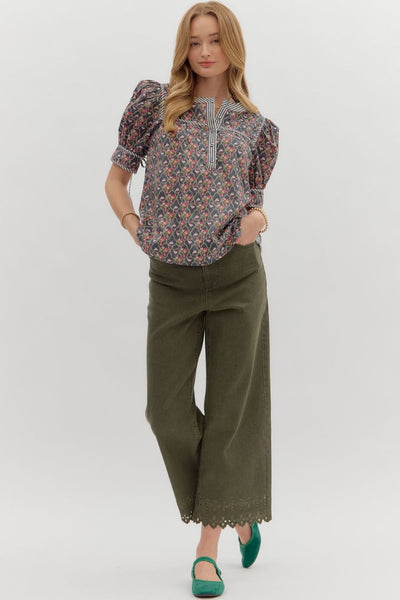 find your pace floral top | midnight