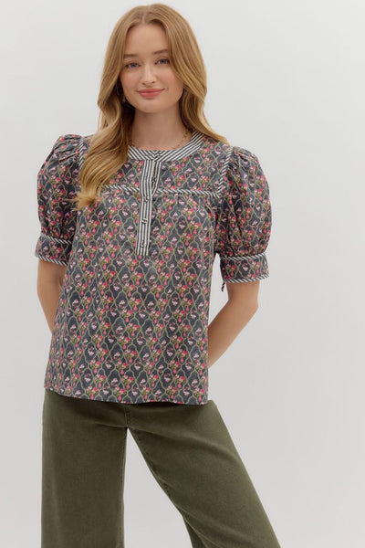 find your pace floral top | midnight