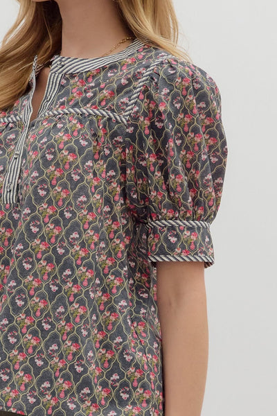find your pace floral top | midnight