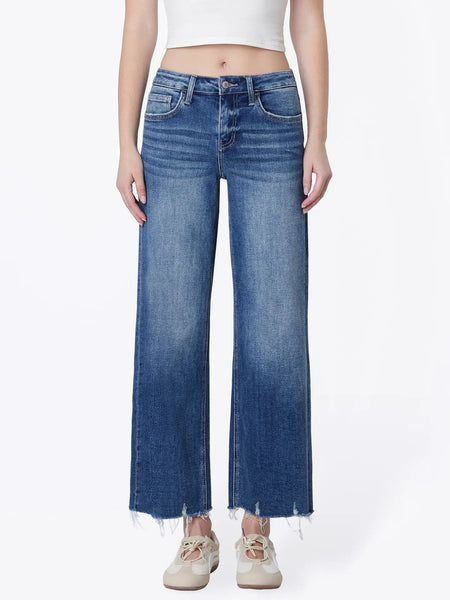 garth mid rise ankle wide leg jeans | mesmerizes