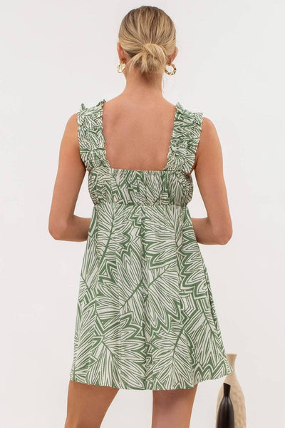 balmy summers ruched mini dress | green