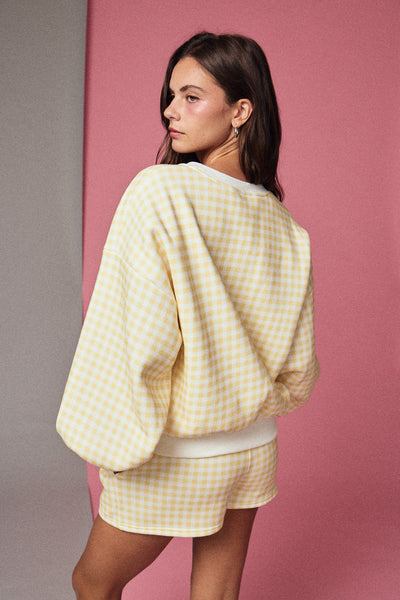 brighten my day gingham set | yellow