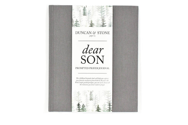 Dear Son Childhood Keepsake Book | Gray