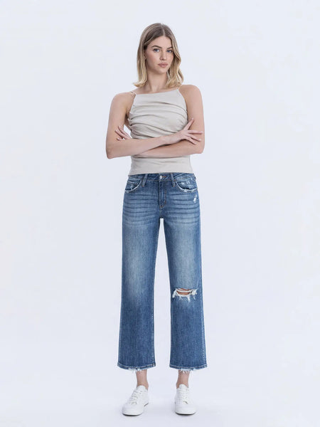 brooks high rise slim wide leg jeans | sailor snap