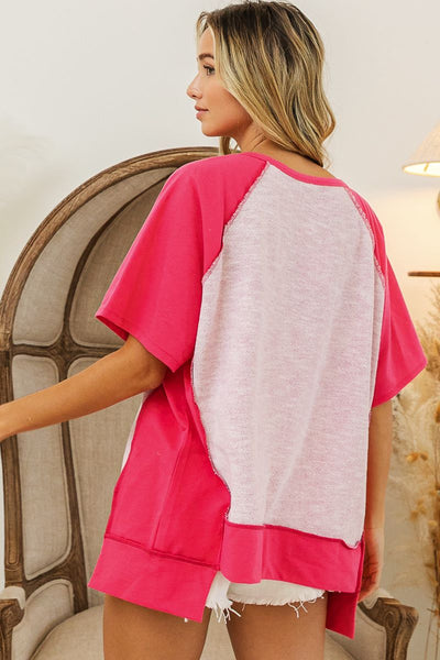 make it work loop terry knit top | fuchsia
