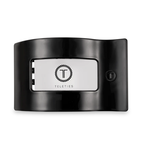 teleties rectangle flat clip, large | jet black