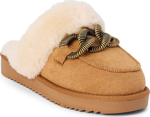 taos faux fur slide, matisse | chestnut