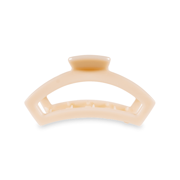 teleties open claw clip, medium | almond beige