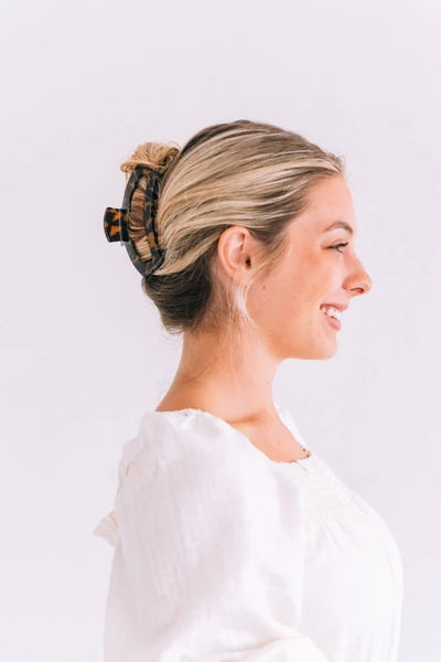 teleties open claw clip, large | tortoise