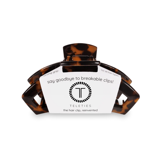 teleties open claw clip, medium | tortoise