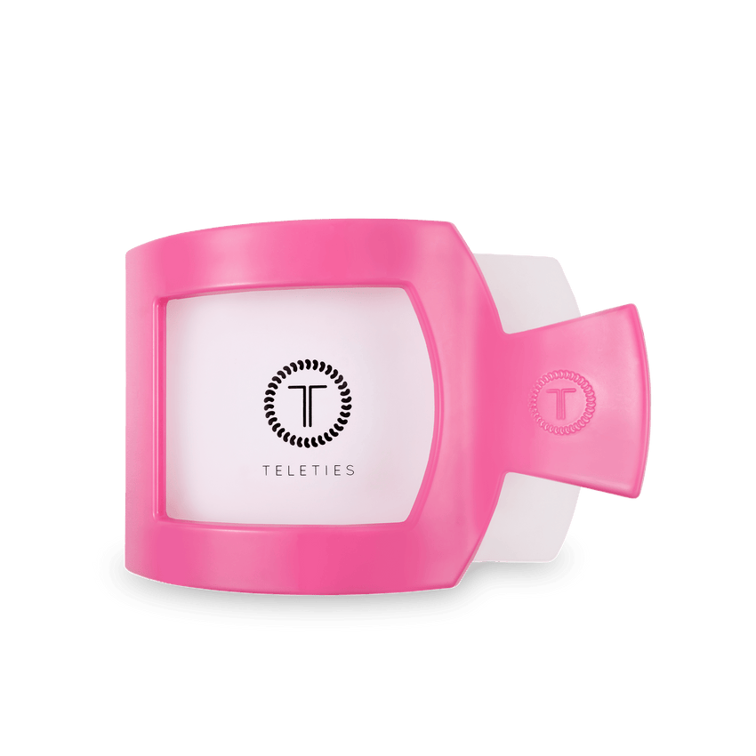 teleties square flat clip, large | paradise pink!